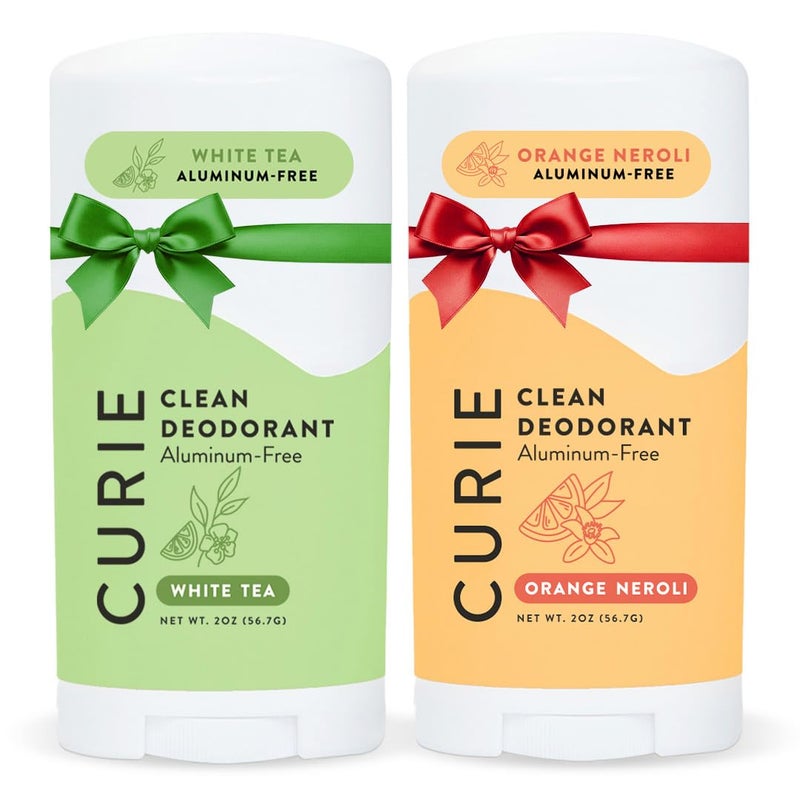 Curie Natural Deodorant for Women  Orange Neroli  White Tea  Aluminum Free Clean Sustainable Vegan Paraben Free 2pk